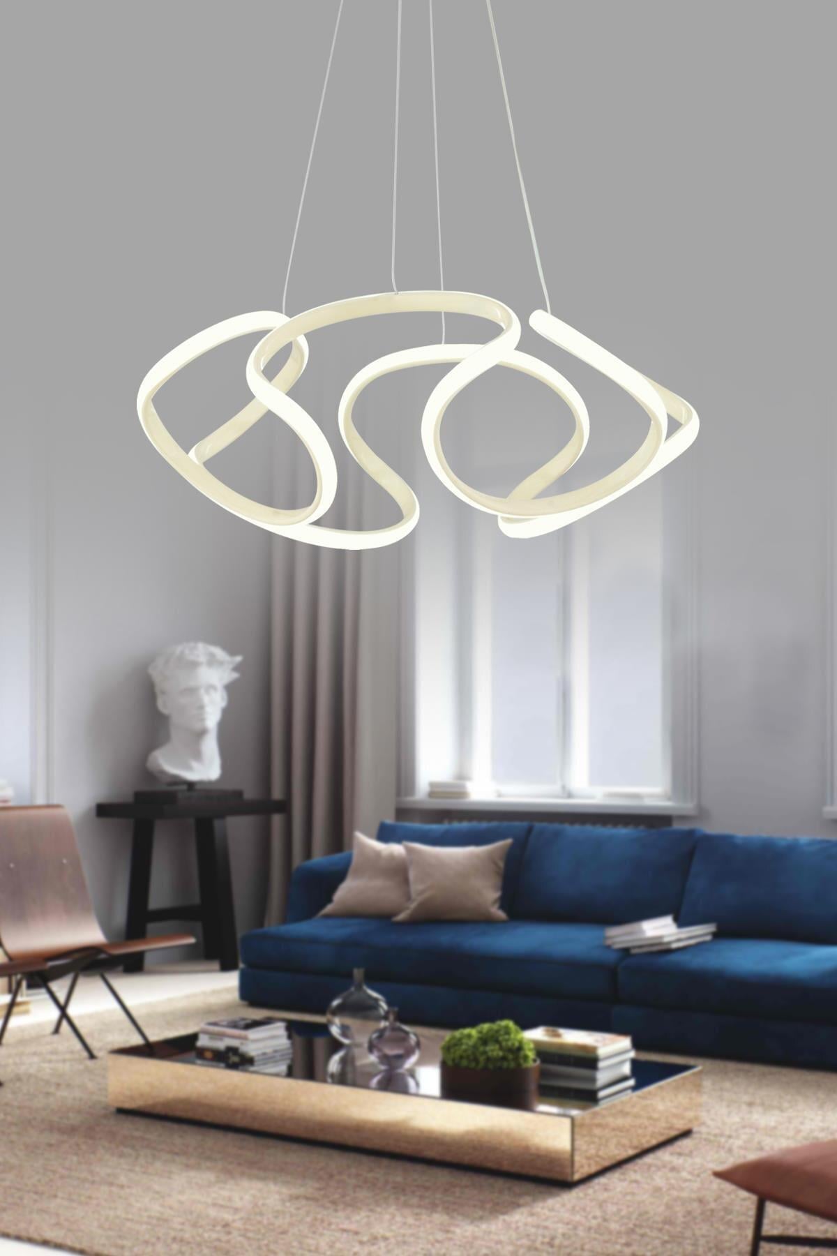 Honos beyaz Modern Sarkıt Led Avize Salon Mutfak Oda Hol Ledli Avize