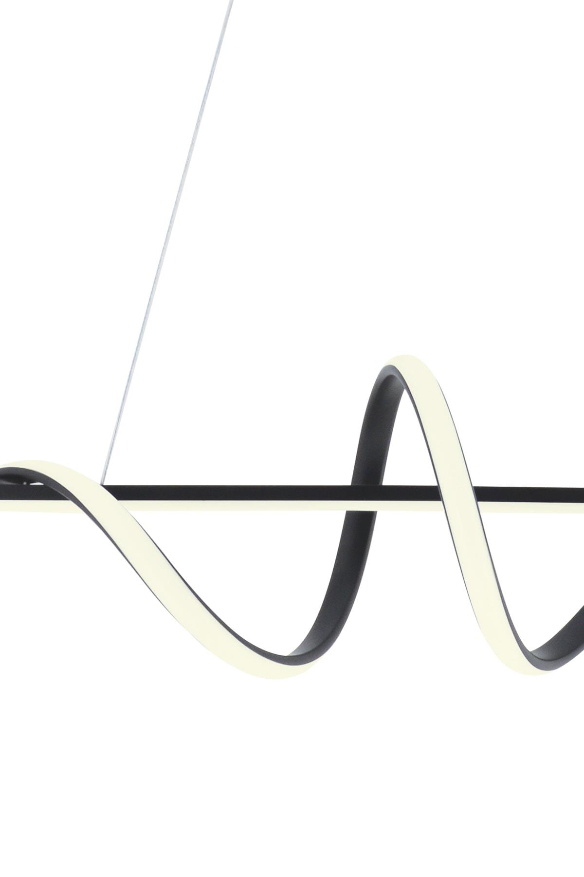 Pane Siyah Modern Led Avize Beyaz Işık Salon Mutfak Oda Hol Ledli Avize Yemek Masası Led Avize