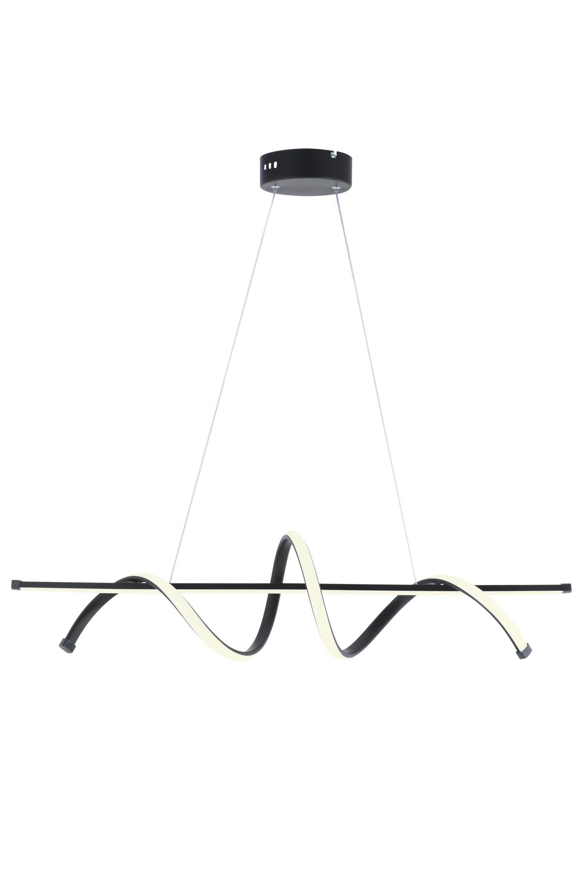 Pane Siyah Modern Led Avize Beyaz Işık Salon Mutfak Oda Hol Ledli Avize Yemek Masası Led Avize