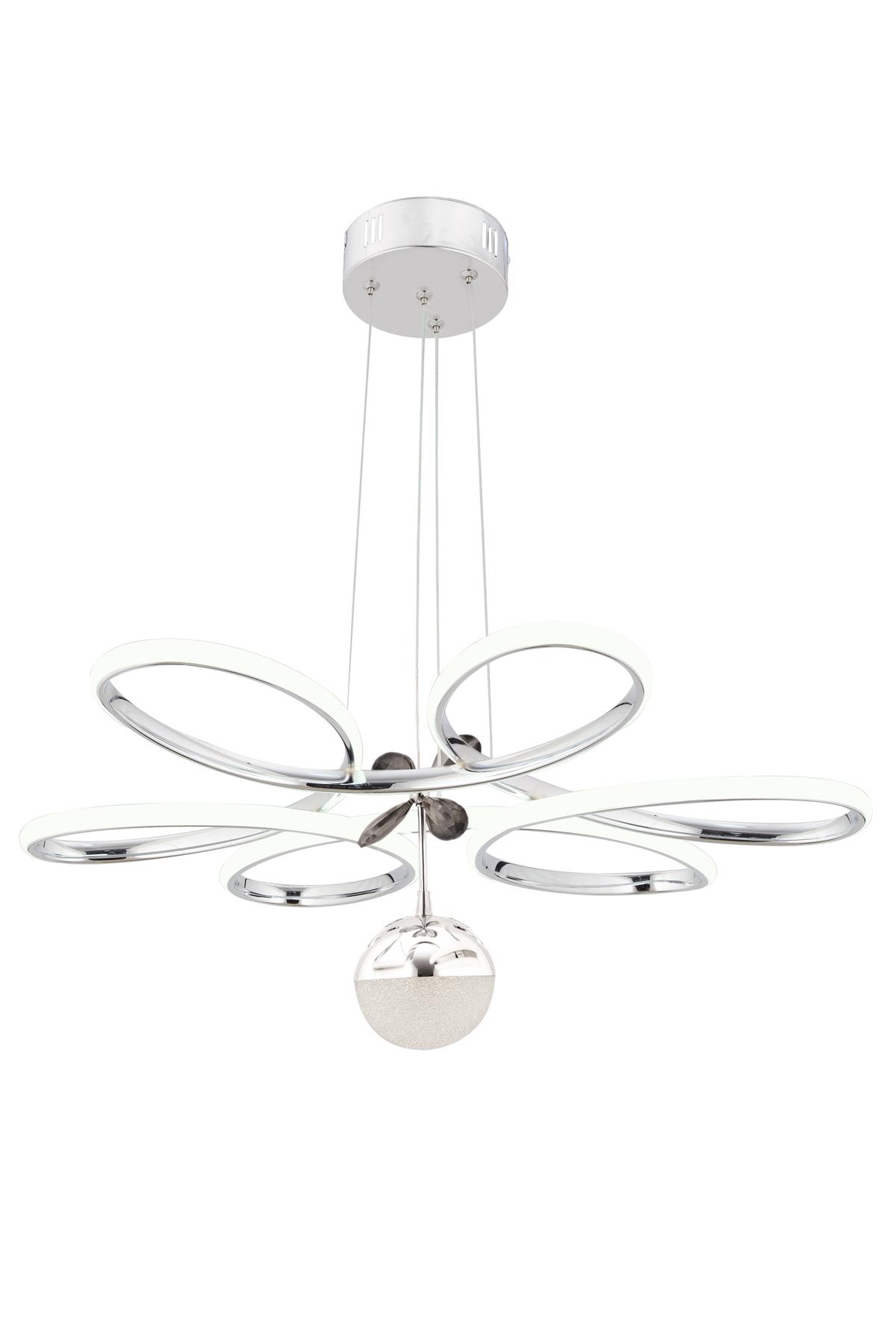Rose Krom Modern Sarkıt Beyaz Işık Led Avize Salon Mutfak Oda Hol Ledli Avize