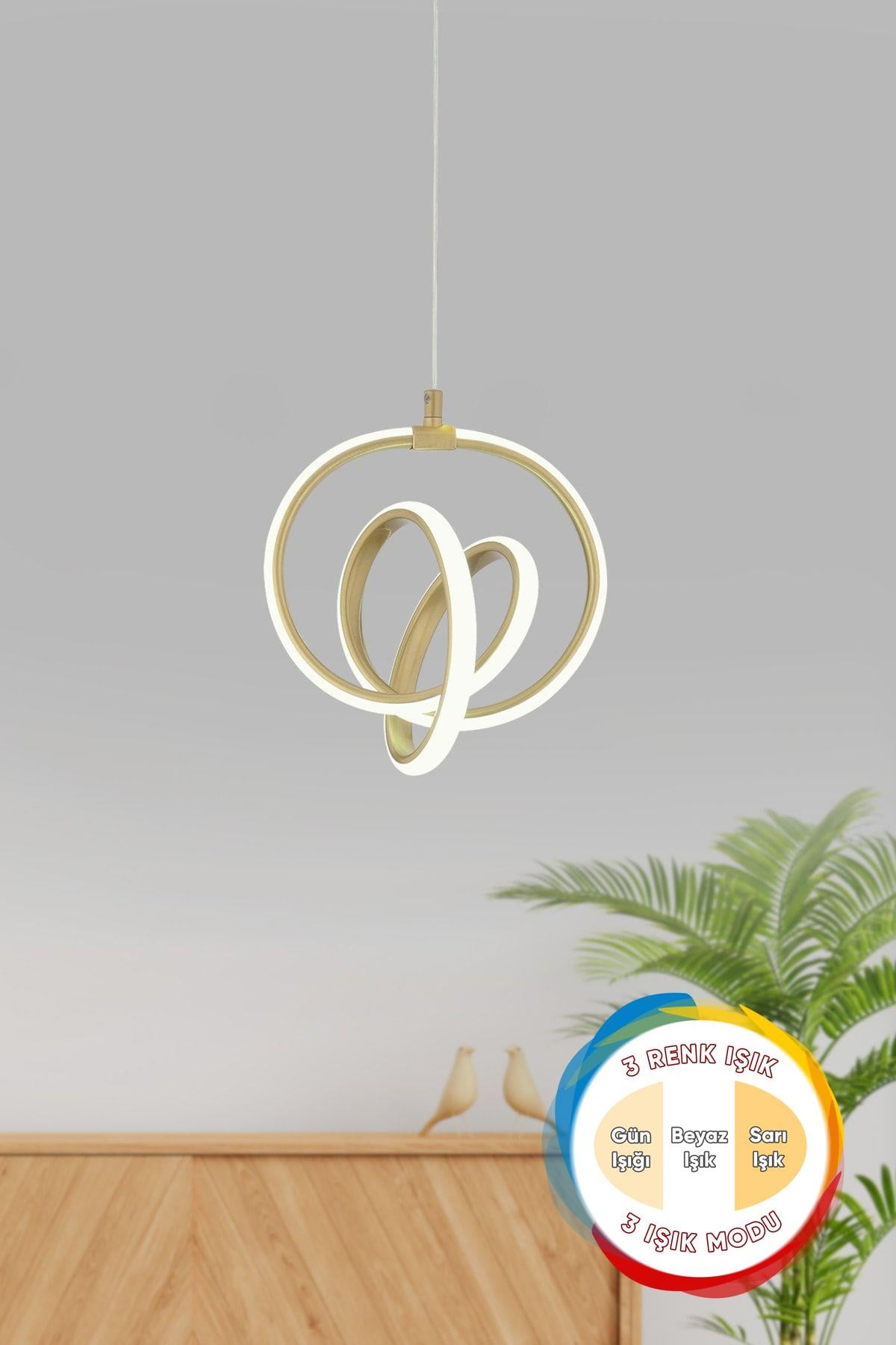 Valens Tekli Eskitme 3 Renk Işıklı Power Ledli Salon Mutfak Oda Hol Ledli Avize