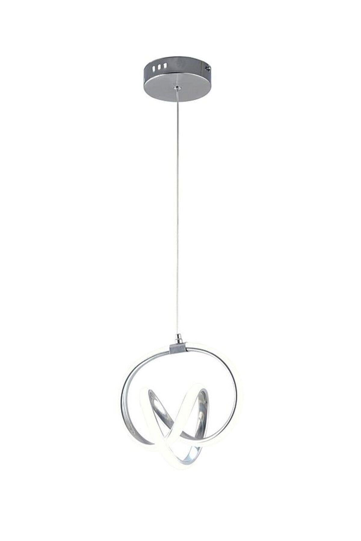 Venita Krom Modern Sarkıt Led Avize Beyaz Işık Salon Mutfak Oda Hol Avize