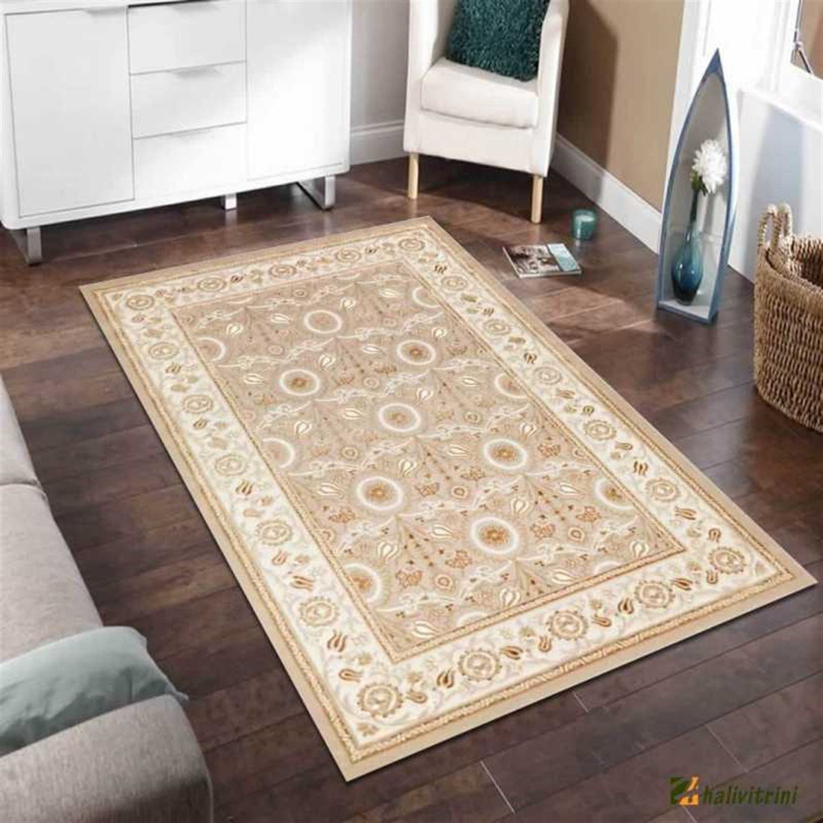 Dinarsu Oda Halı 150x233 Gold GD003060 Krem