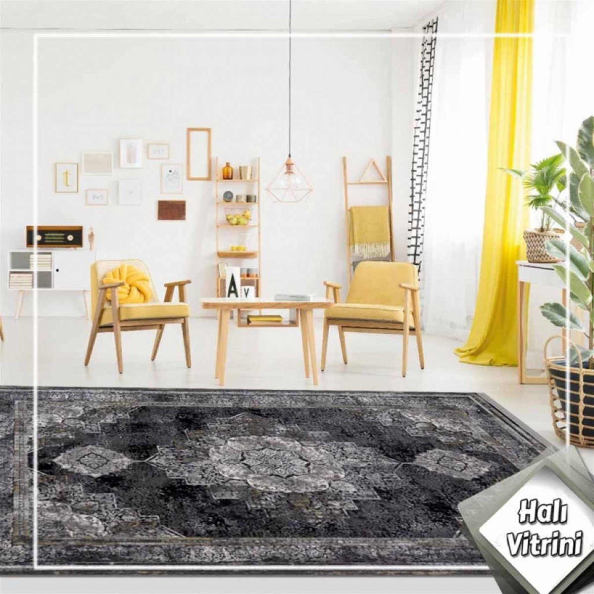 Dinarsu Oda Halı 160x230 Arora 34678 090 Gri Antrasit