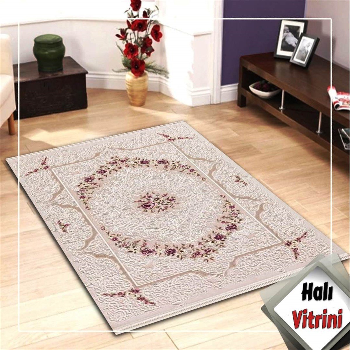 Dinarsu Oval Halı 150x233 Didem 15849 060 Krem