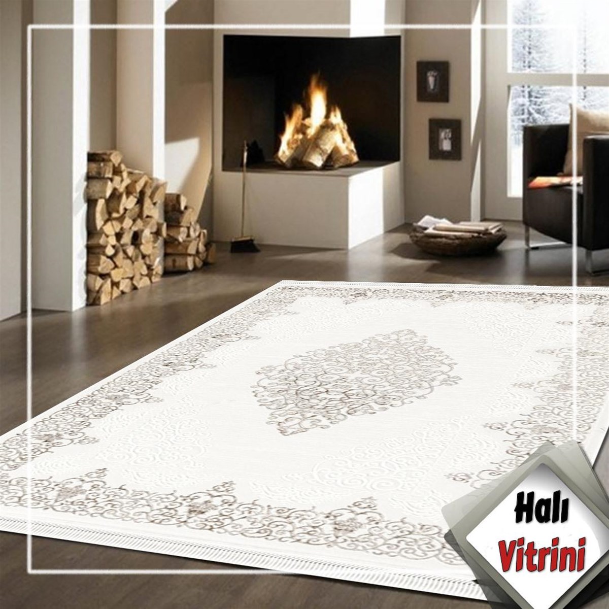 Dinarsu Oval Halı 80x150 Gold GD001670 Krem