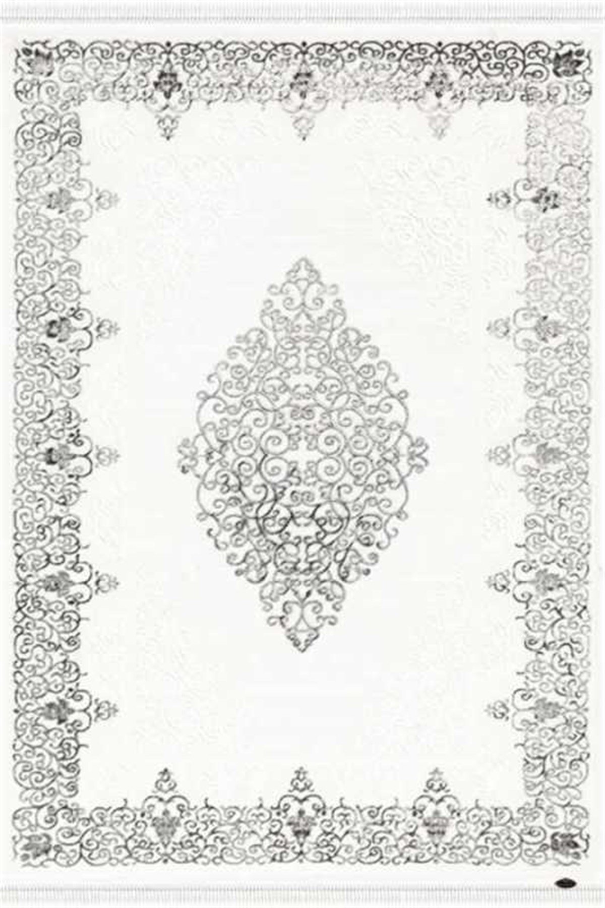 Dinarsu Oval Halı 80x150 Gold GD001695 Krem Gri