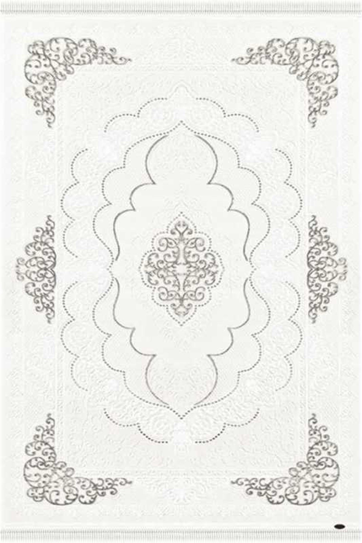 Dinarsu Oval Halı 80x150 Gold GD004695 Krem Gri