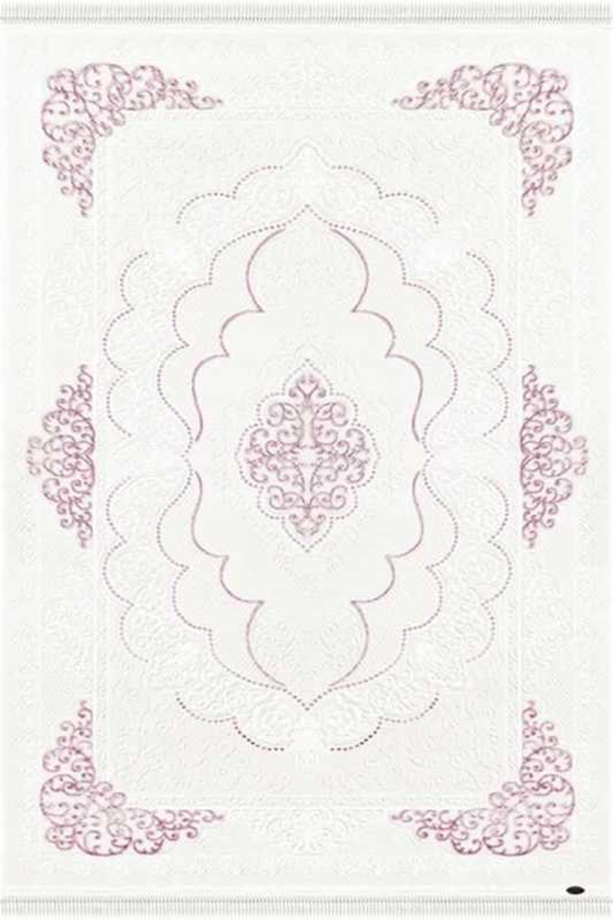 Dinarsu Oval Halı 80x300 Gold GD004655 Krem Pembe