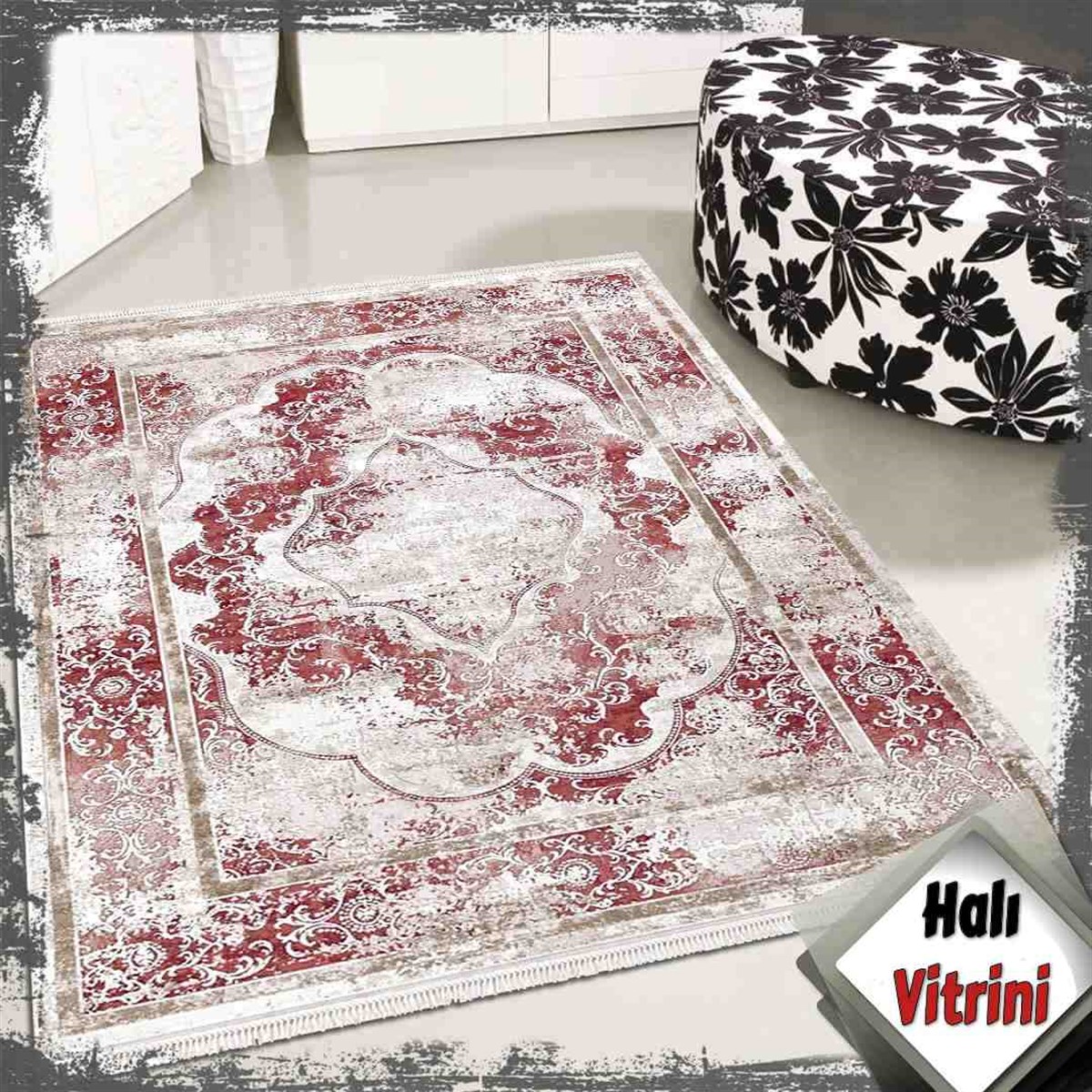 Dinarsu Salon Halı 200x290 Arora 31889 010 Bordo