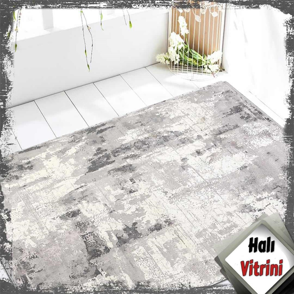 Dinarsu Salon Halı 200x290 Cobalt 31867 095 Gri