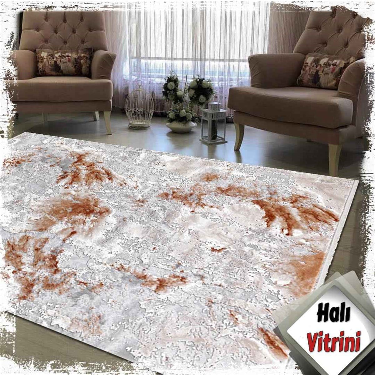 Dinarsu Salon Halı 200x290 Electra 31973 020 Turuncu
