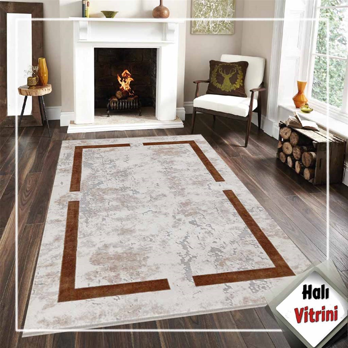Dinarsu Salon Halısı 200x290 Electra 34218 080 Kahve