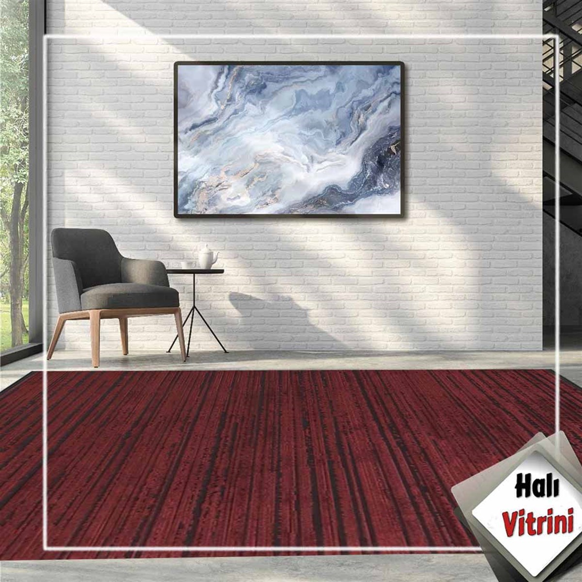 Dinarsu Salon Halısı 200x290 Sierra 34670 910 Bordo