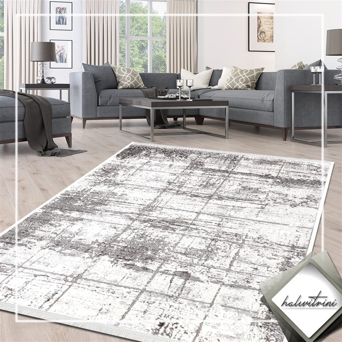 Dinarsu Yolluk Halı 80x150 Gold GD016 095 Gri