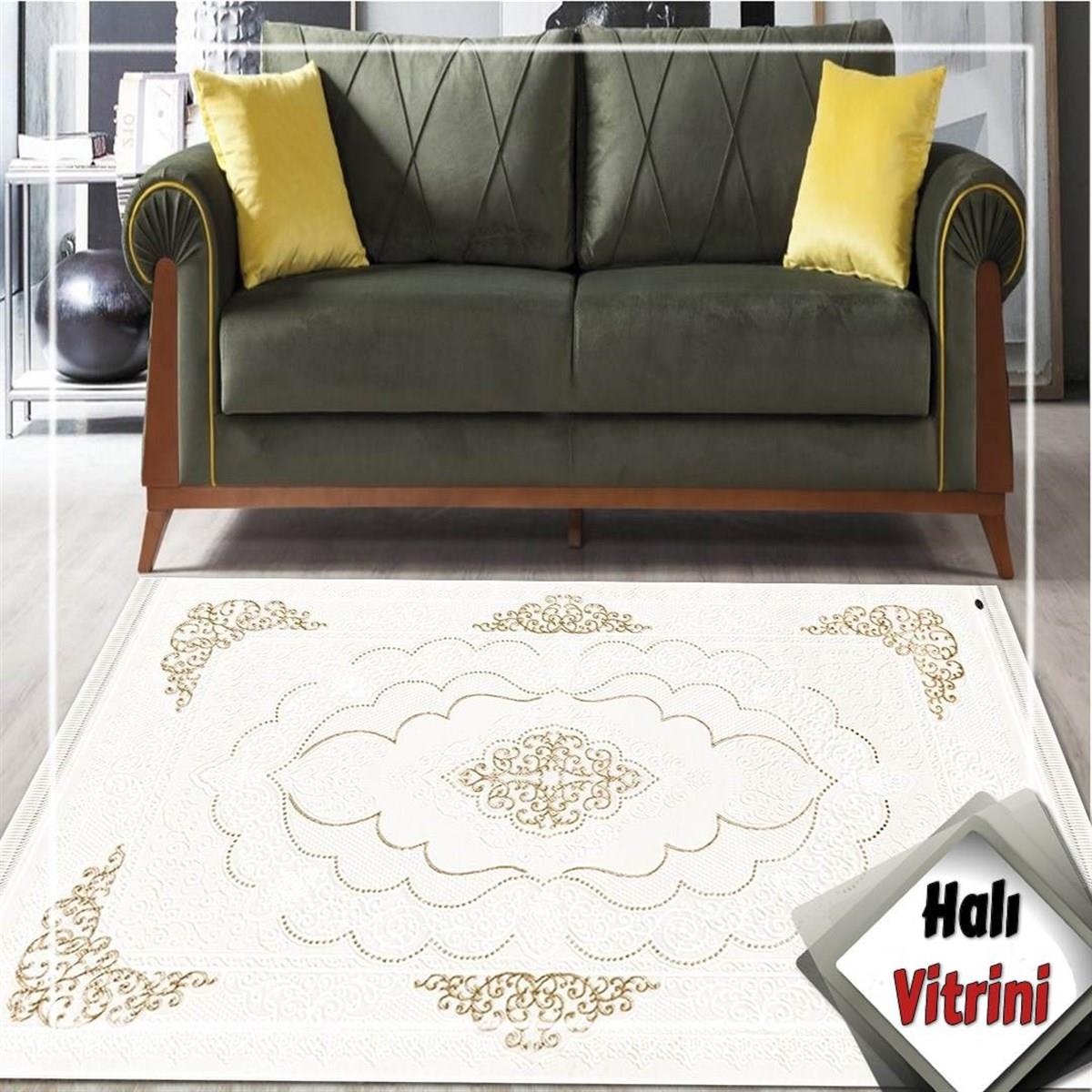 Dinarsu Yolluk Halı 80x300 Gold GD004060 Krem