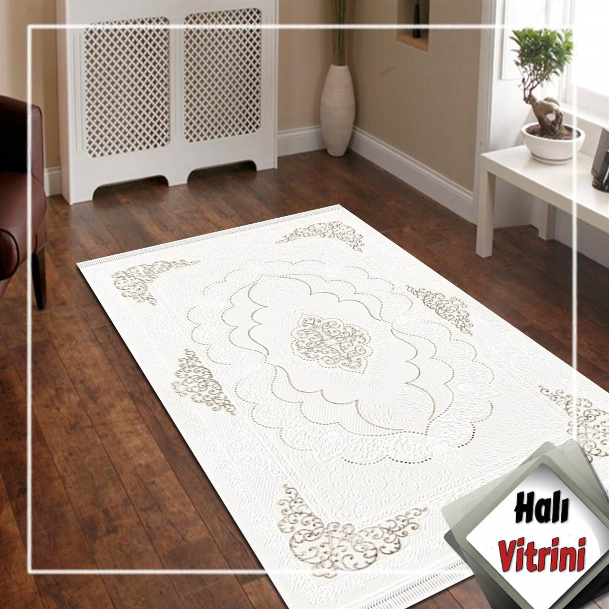 Dinarsu Yolluk Halı 80x300 Gold GD004670 Krem