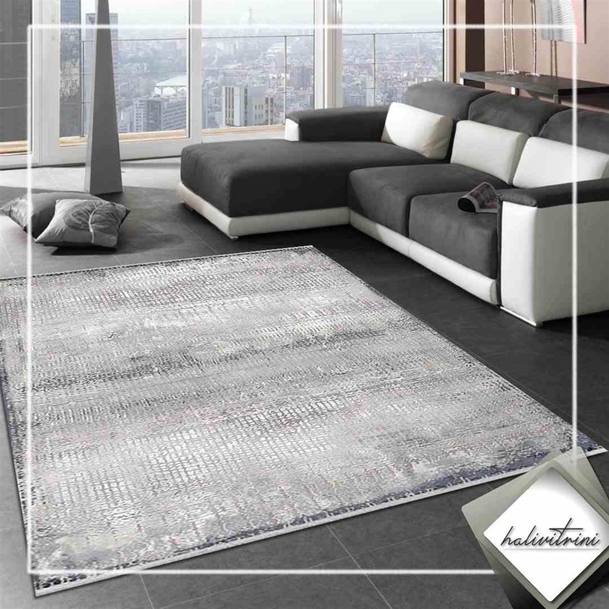 Efsane Oda Halı 160x230 Dakota 31864 030 Gri Mavi