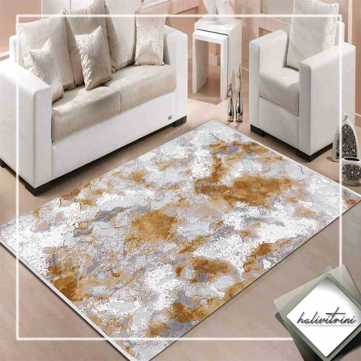 Efsane Salon Halı 200x290 Astra 31978 075 Gri Krem