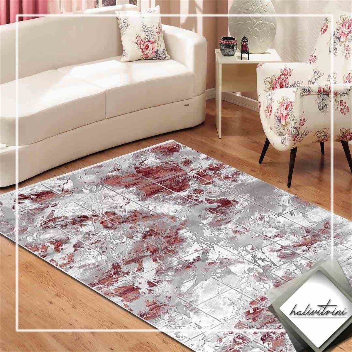 Efsane Salon Halı 200x290 Astra 31979 010 Gri Krem Bordo