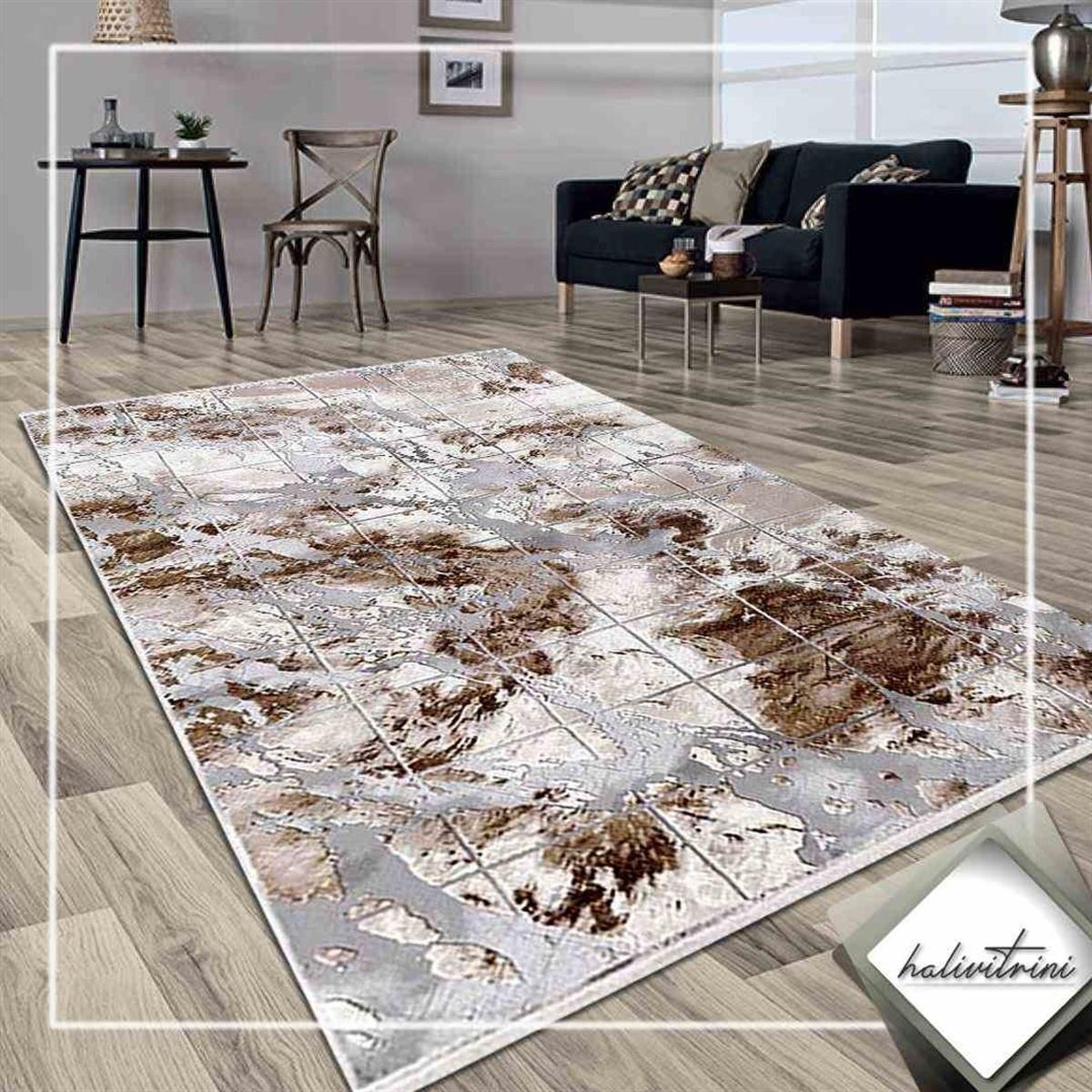 Efsane Salon Halı 200x290 Astra 31979 080 Vizon Kahve Krem