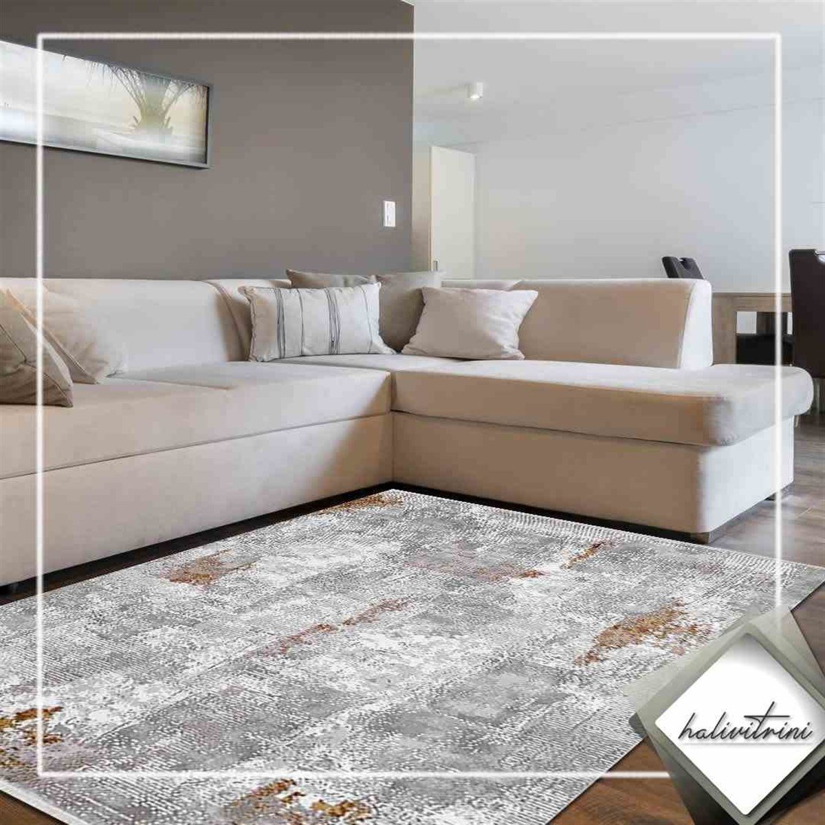 Efsane Salon Halı 200x290 Astra 31986 075 Kahve Gri Bej