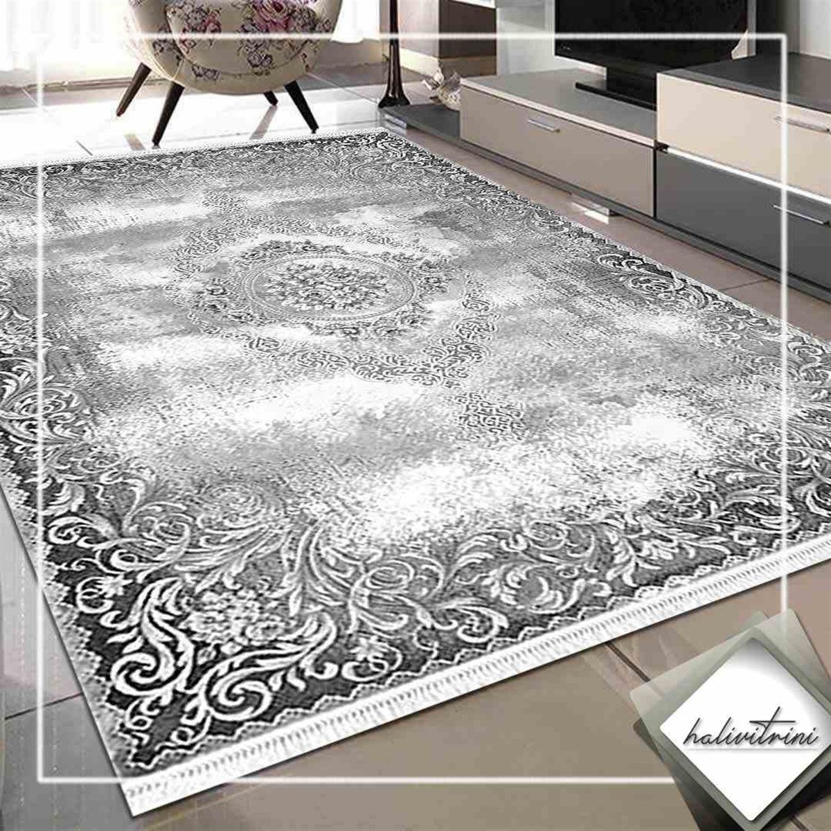 Efsane Salon Halı 200x290 Esmira 31890 095 Gri