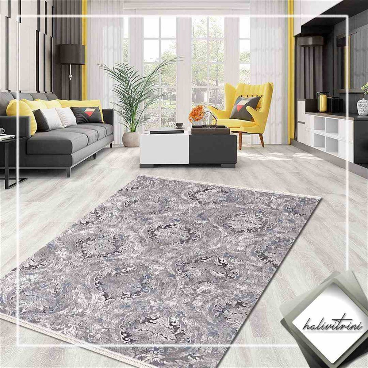 Efsane Salon Halı 200x290 Esmira 31891 095 Gri