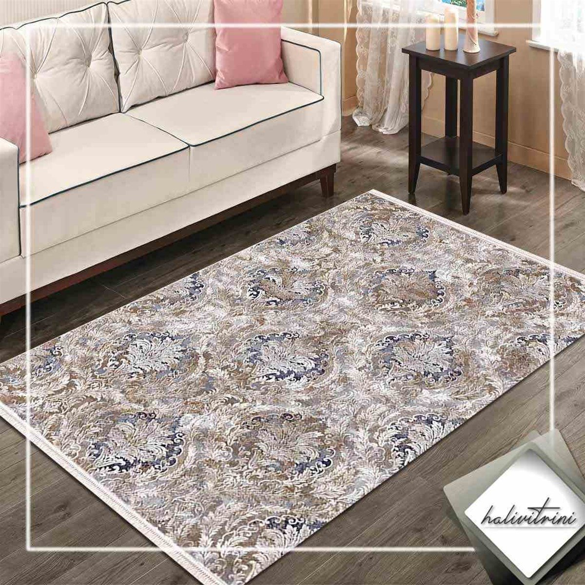 Efsane Salon Halı 200x290 Esmira 31891 035 Vizon Mavi