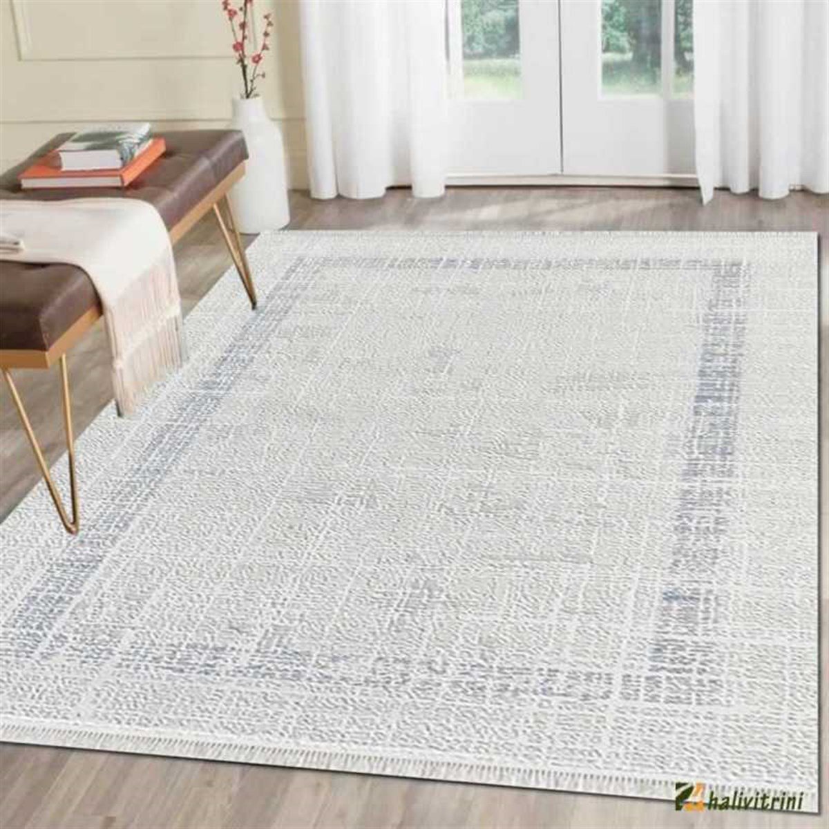 Efsane Salon Halı 200x290 Ihlara HR010063 Mavi Krem