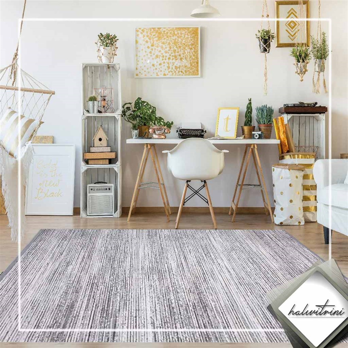Flora Salon Halısı 200x290 Violet 2149C Gri
