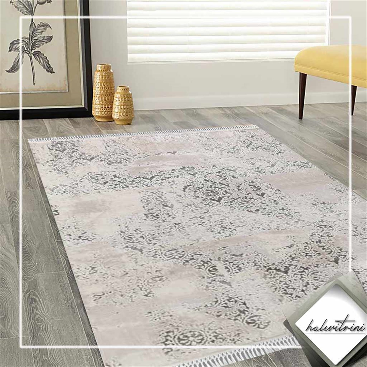 Flora Salon Halısı 200x290 Violet 2610C Bej
