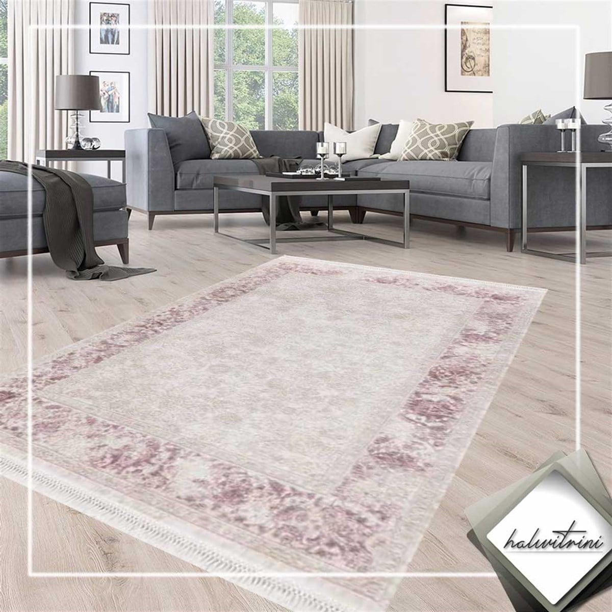Flora Yolluk Halısı 100x200 Ayşıl 4686A Pembe