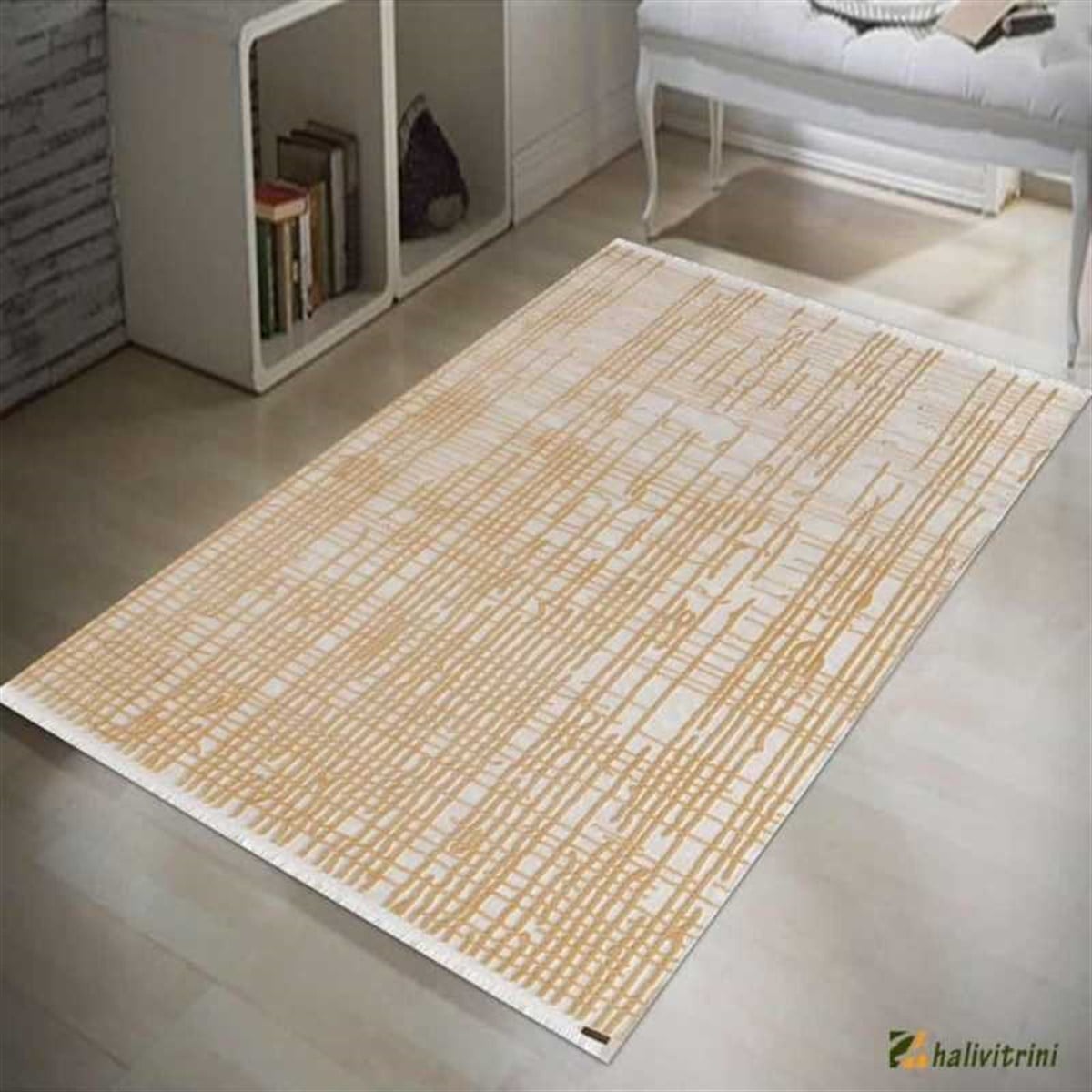 Karmen Yolluk halı 78x150 Truva 8310 Krem Sarı