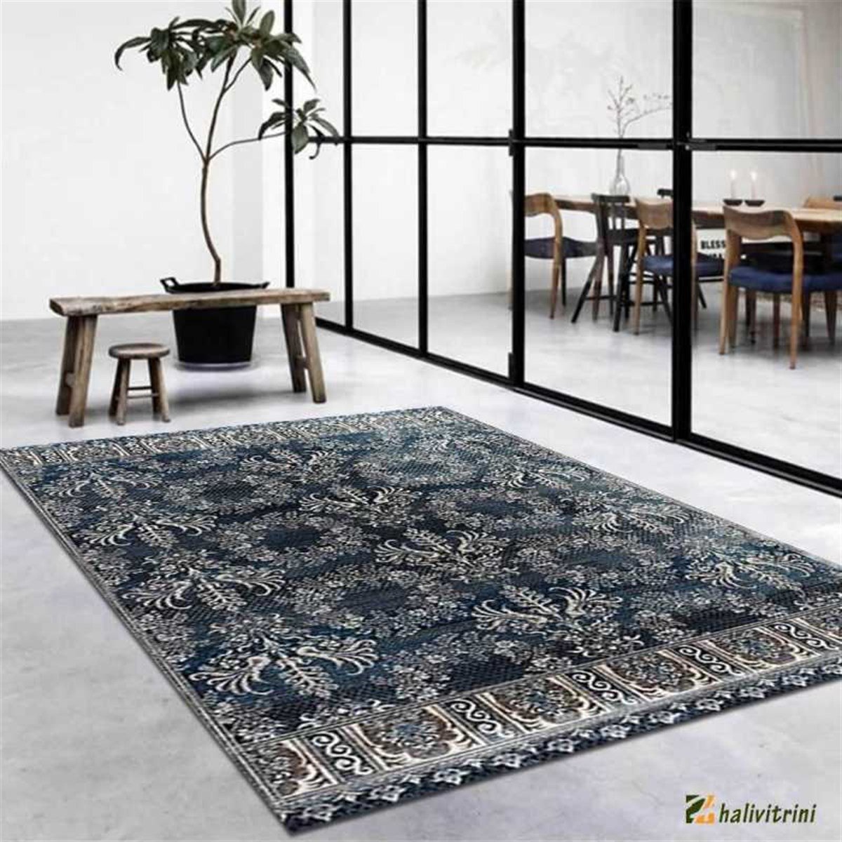 Kaşmir Salon halı 200x290 7/24 0210 08 Lacivert