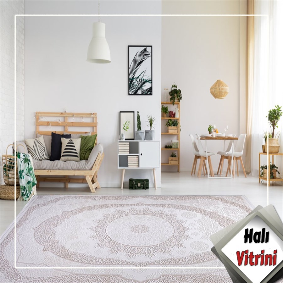 Kreasyon Salon Halısı Klasik 200x290 Elkenz 7552 Krem