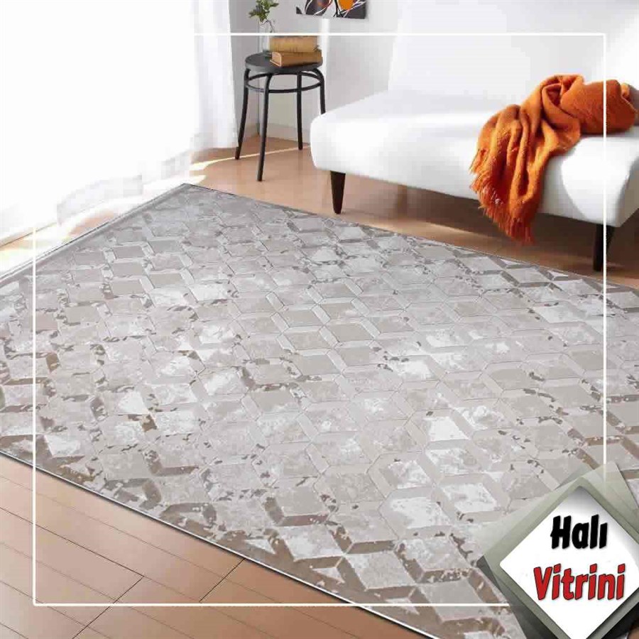 Kreasyon Salon Halısı Modern 200x290 Elkenz 7558 Vizon