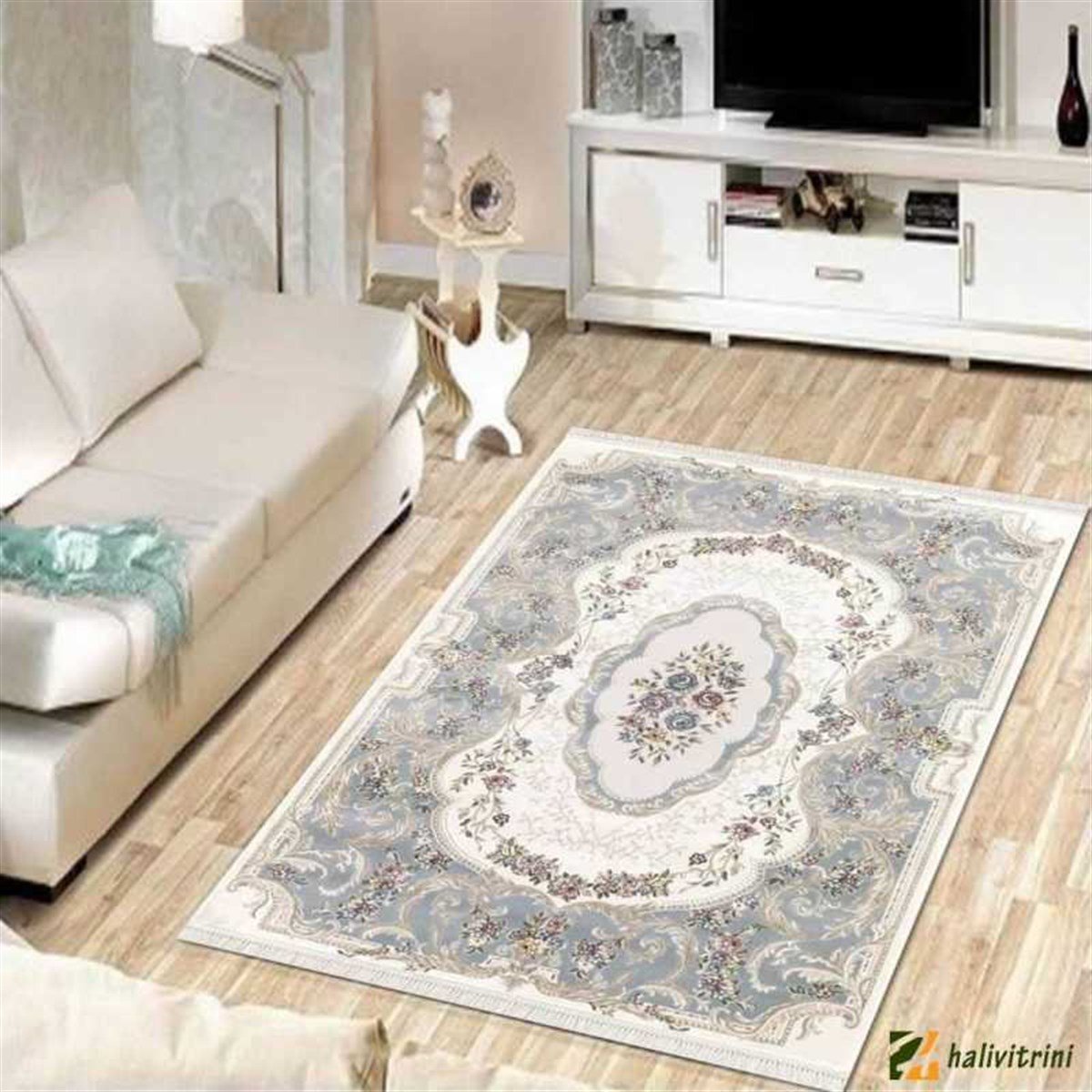 Merinos Daire halı 160x160 Prestij 15309063 Turkuaz