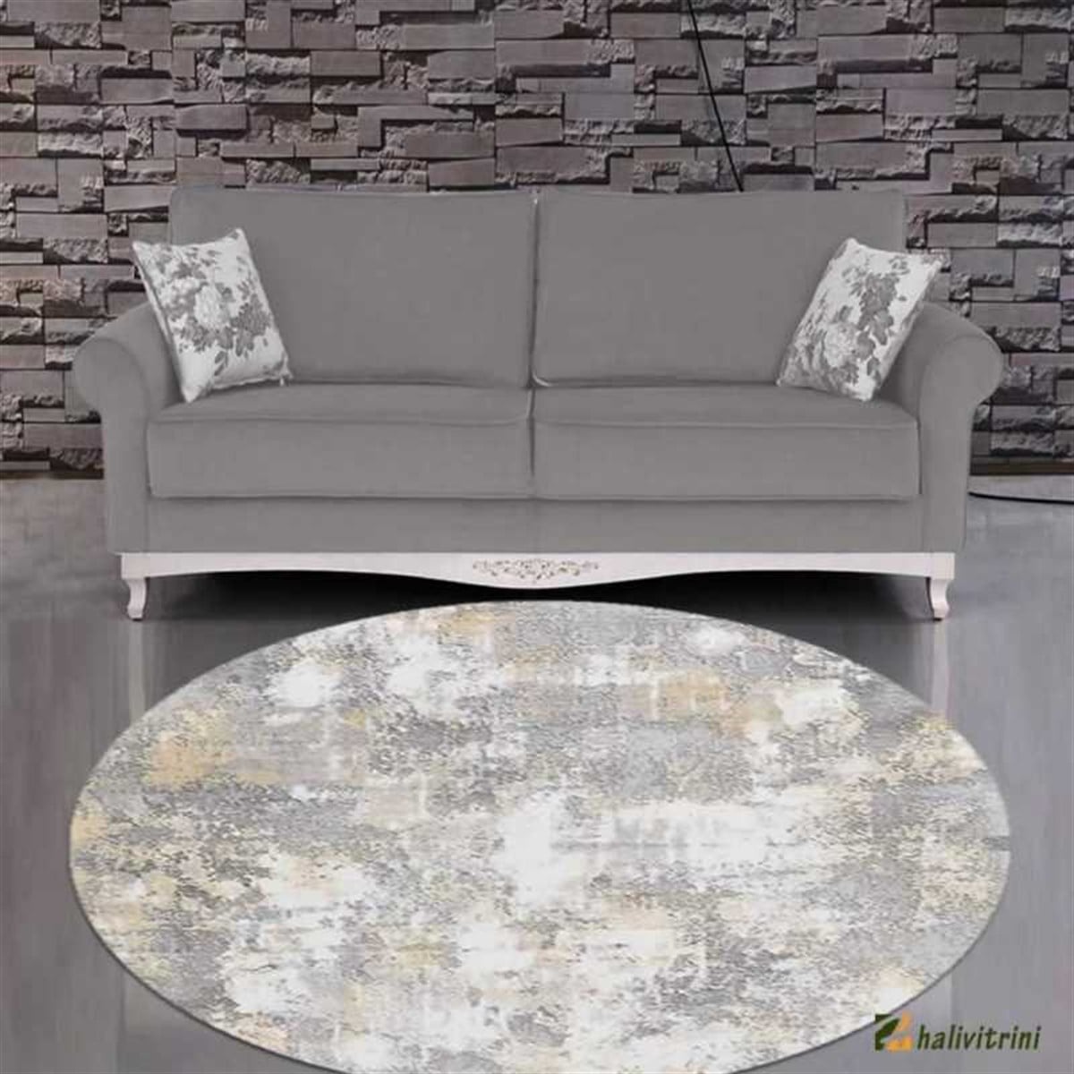 Merinos Daire halı 160x160 Therapy 19126 095 Gri Bej