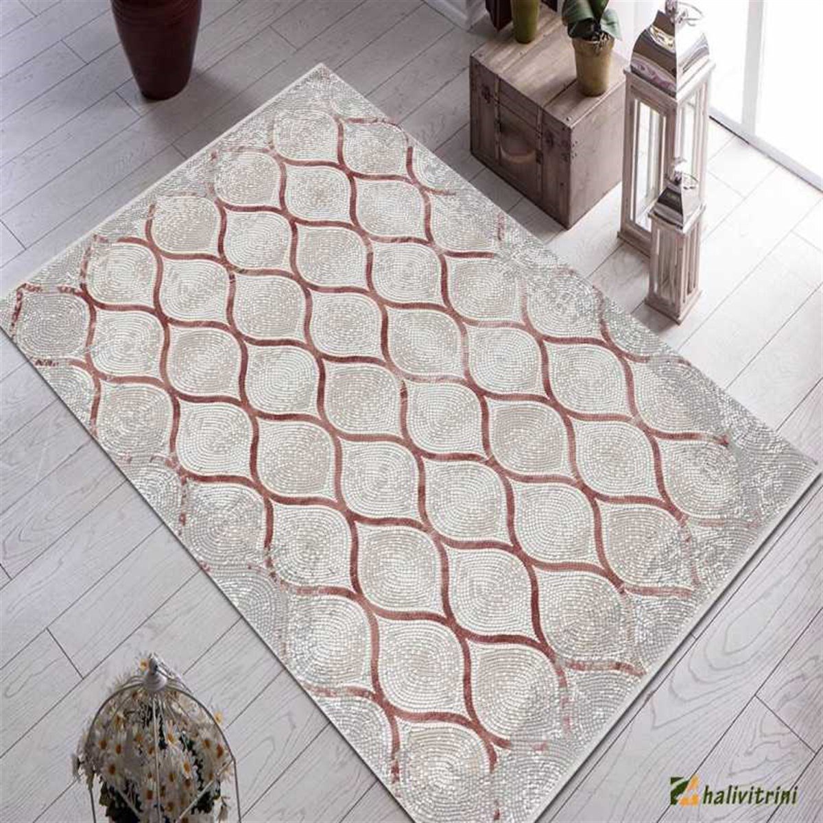 Merinos Oda Halısı 125x200 Therapy 19111 010 Bordo Gri