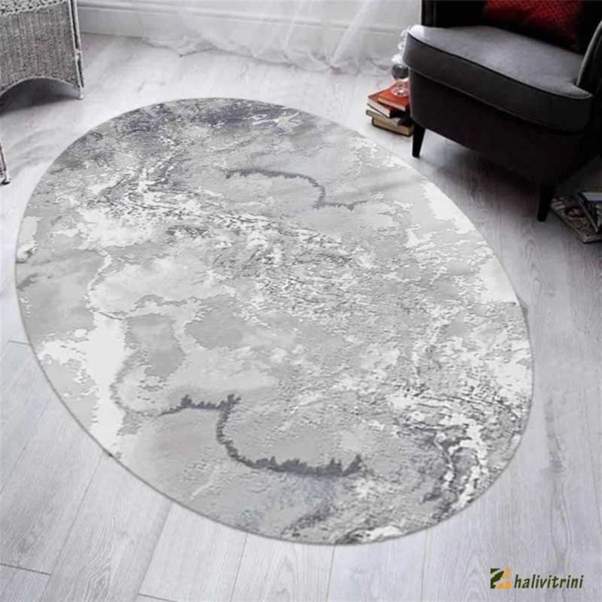 Merinos Oval halı 160x230 Therapy 19112 030 Mavi