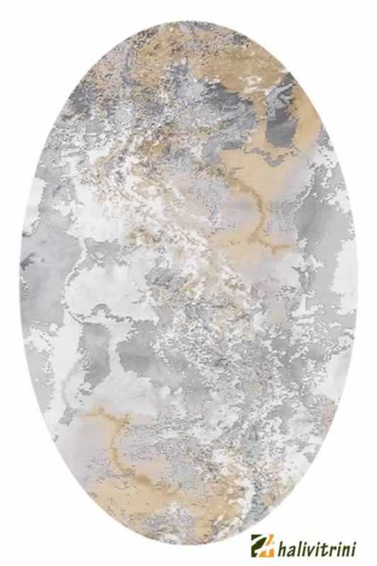 Merinos Oval Halı 160x230 Therapy 19112 095 gri sarı