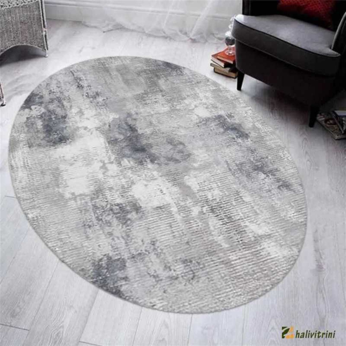 Merinos Oval Halı 160x230 Therapy 19114 030 Gri Mavi