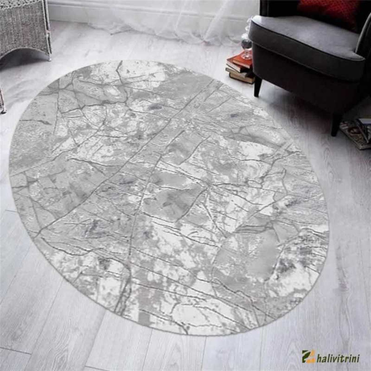 Merinos Oval halı 160x230 Therapy 19119 030 Mavi