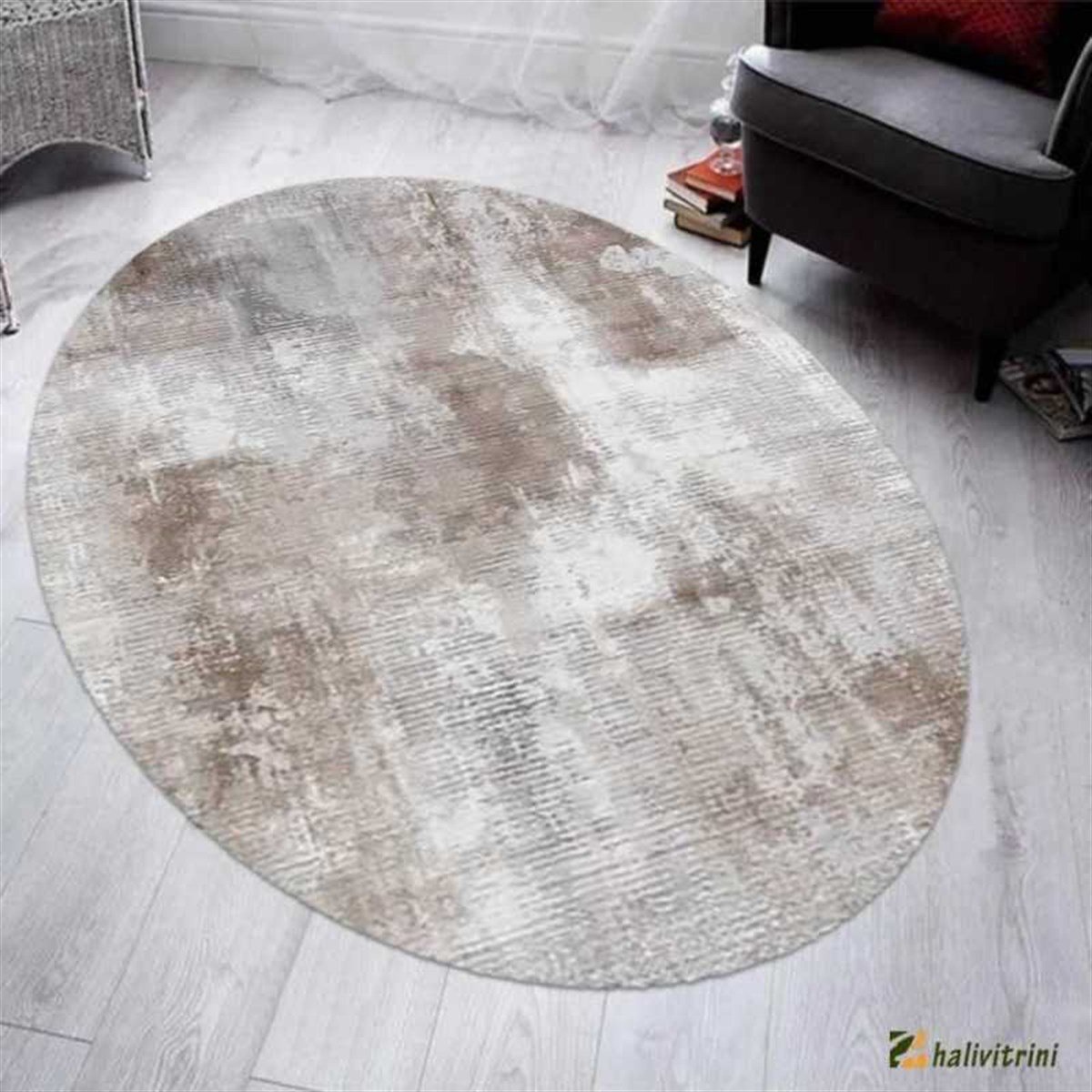 Merinos Oval halı 160x230 Therapy 19114 080 Vizon Kahve