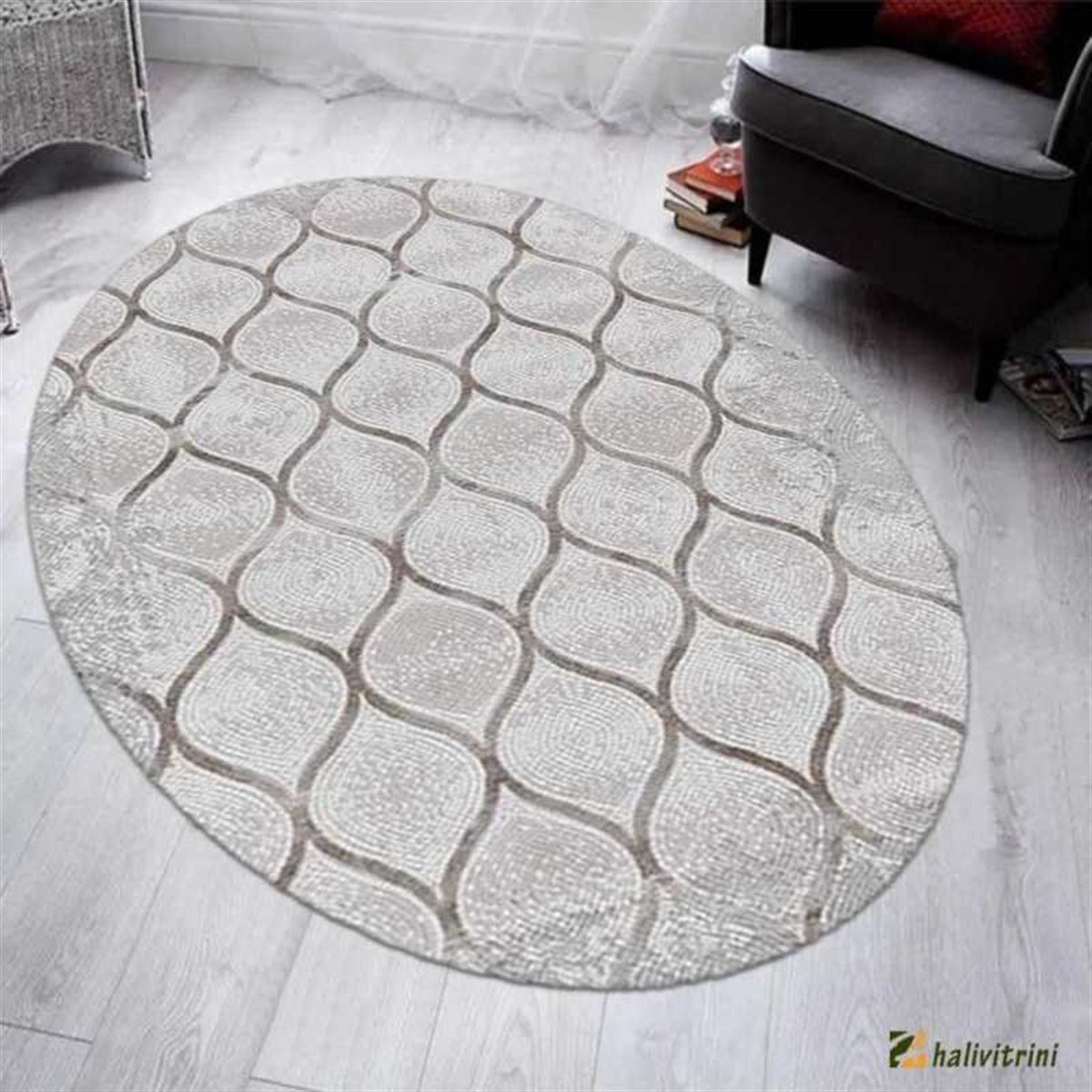 Merinos Oval Halı 160x230 Therapy 19111 080 gri vizon