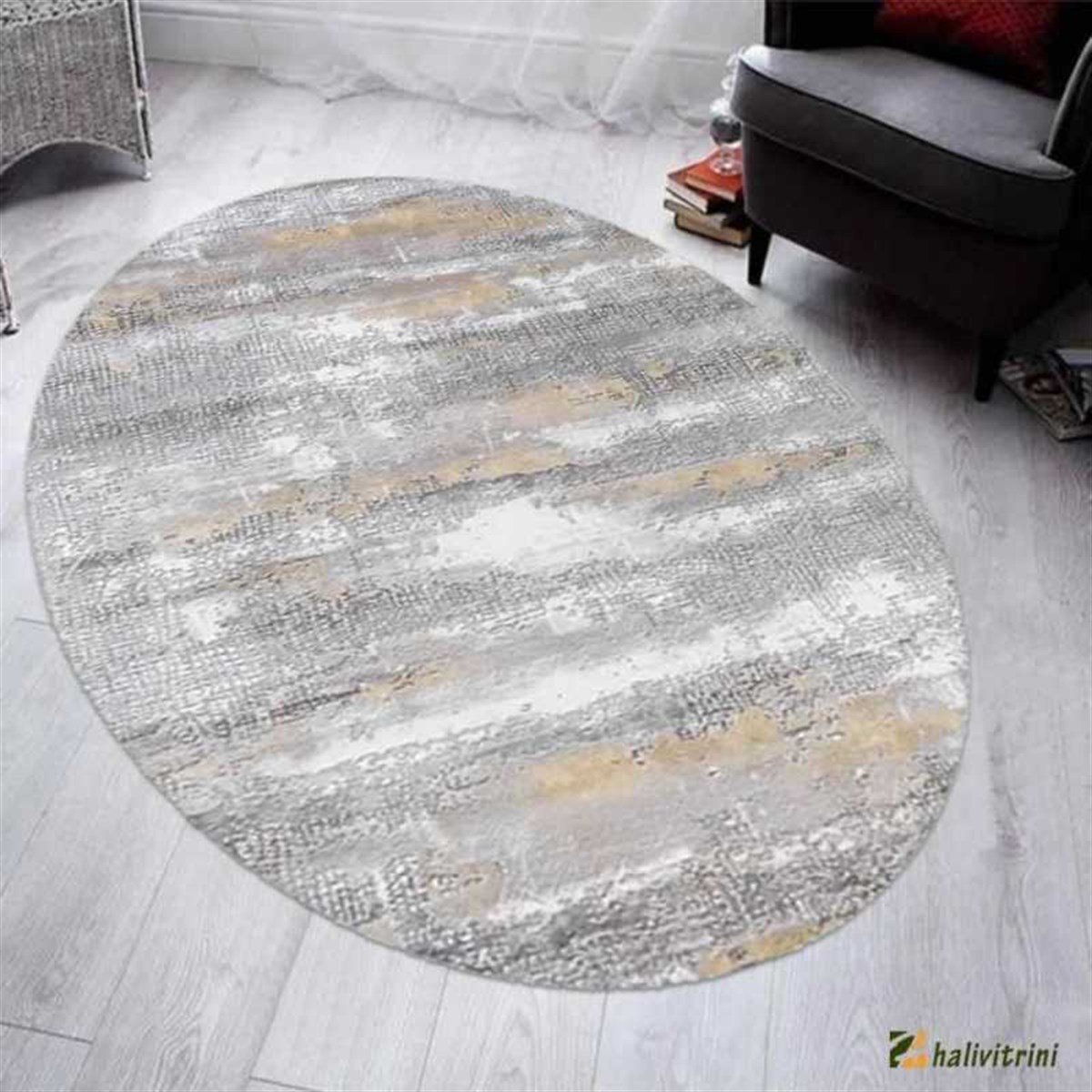 Merinos Oval Halı 160x230 Therapy 19127 095 Gri