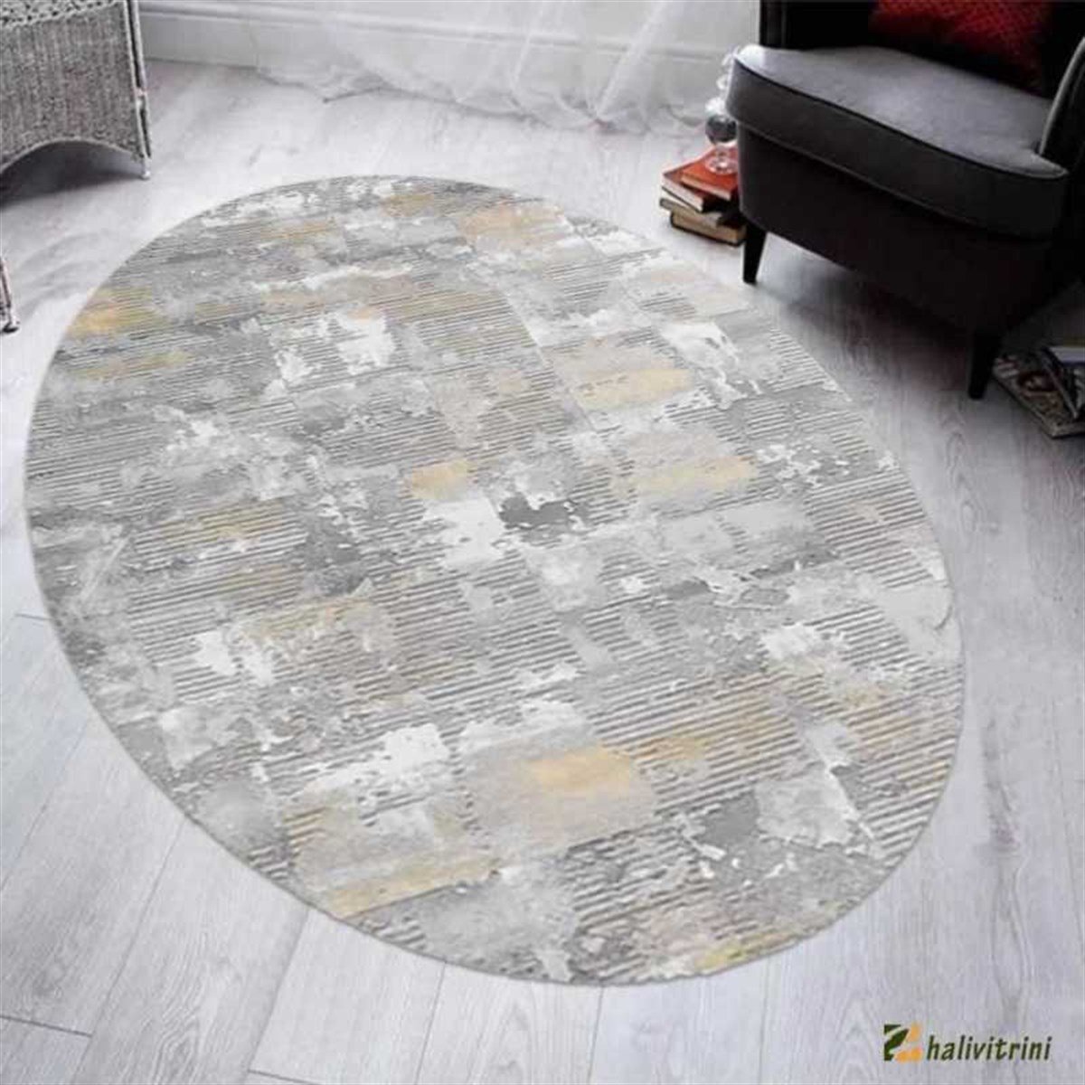 Merinos Oval halı 160x230 Therapy 19131 095 Gri Krem