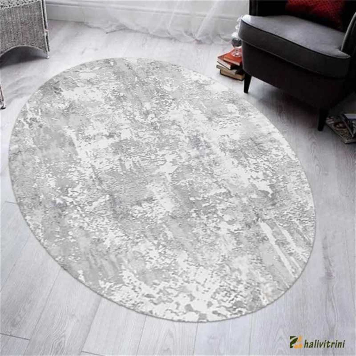 Merinos Oval halı 160x230 Therapy 19137 030 Gri Mavi