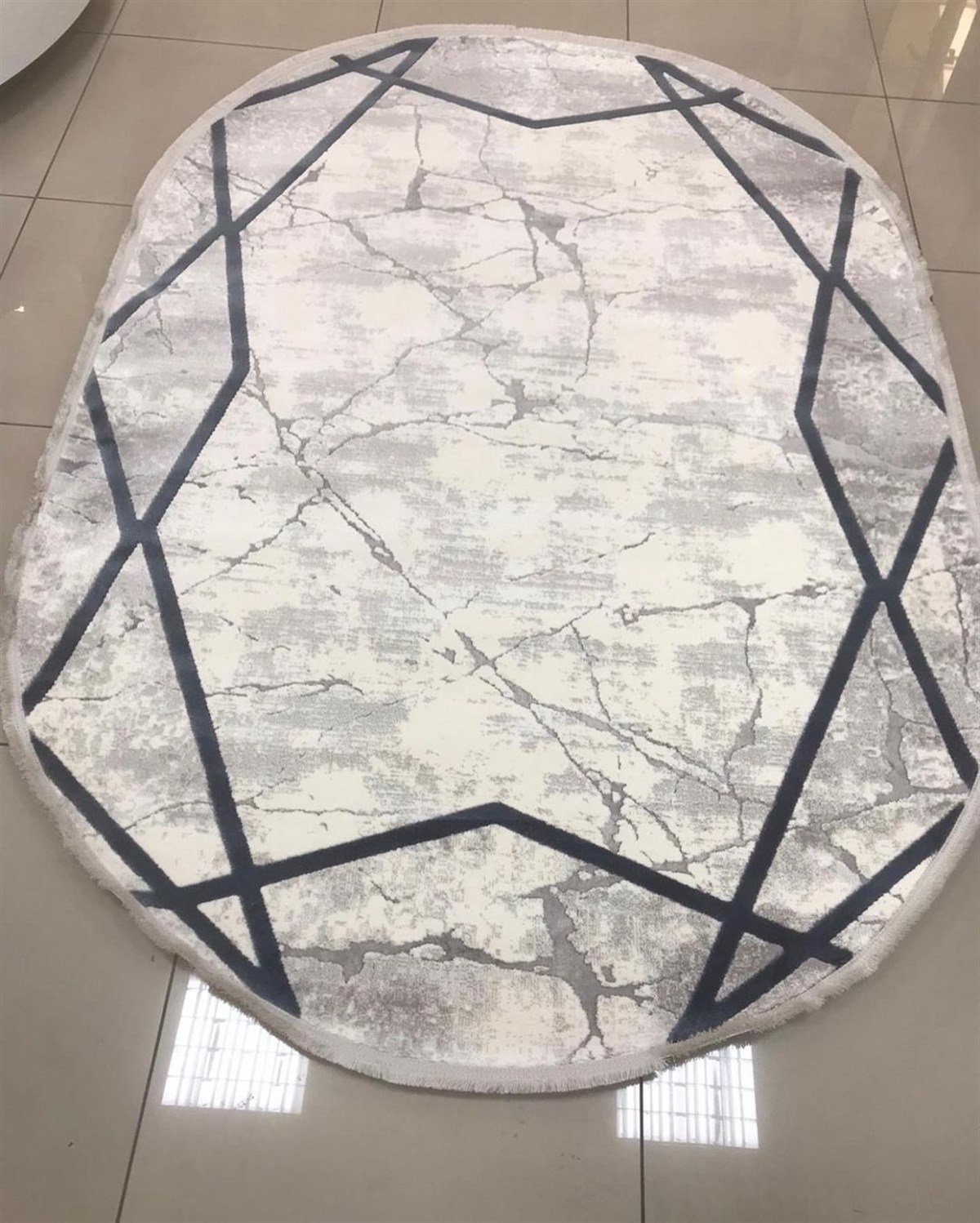 Merinos Oval halı 160x230 Therapy 33261 030 Mavi